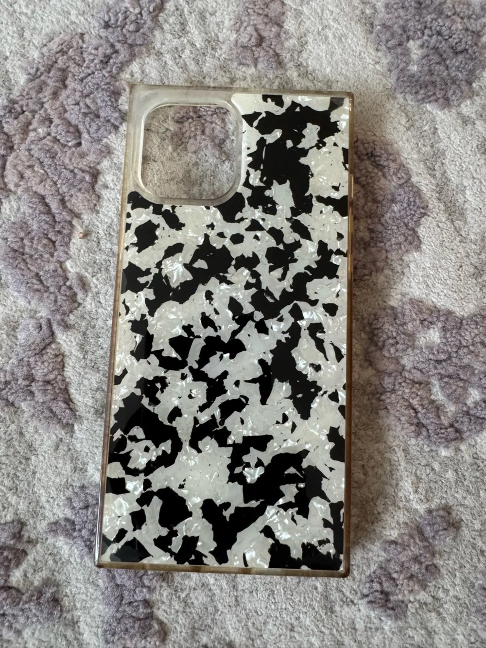 Flaunt Black and White Shell SQUARE iPhone Case - iPhone 12 Pro Max
